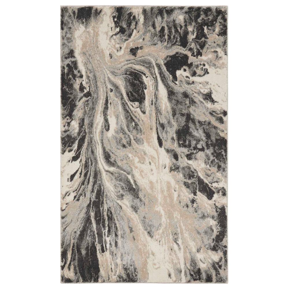 Nourison Elegance 3" x 5" Charcoal, Beige and Cream Area Rug, , large