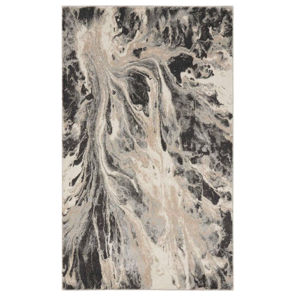 Nourison Elegance 3" x 5" Charcoal, Beige and Cream Area Rug, , large