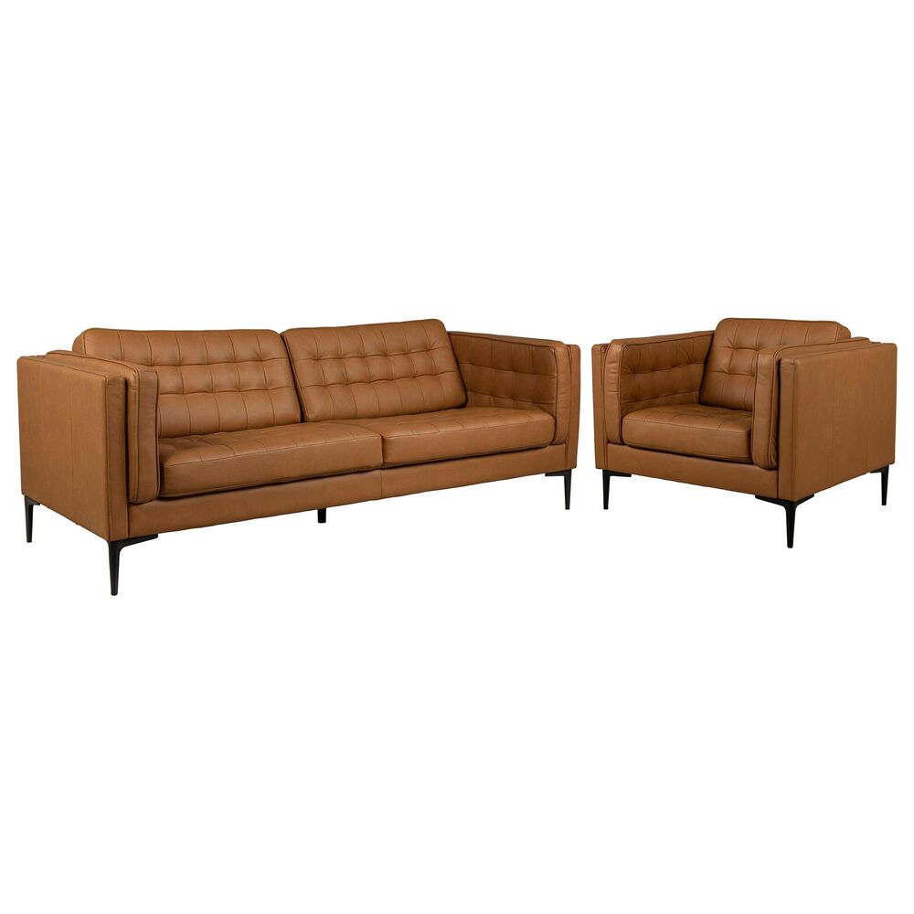 Bordeaux & Co Stationary Leather Sofa and Chair Set in Oslo Antelope, , large