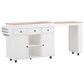 HOMLUX 86" Kitchen Island with Extendable Dining Table in White, , large
