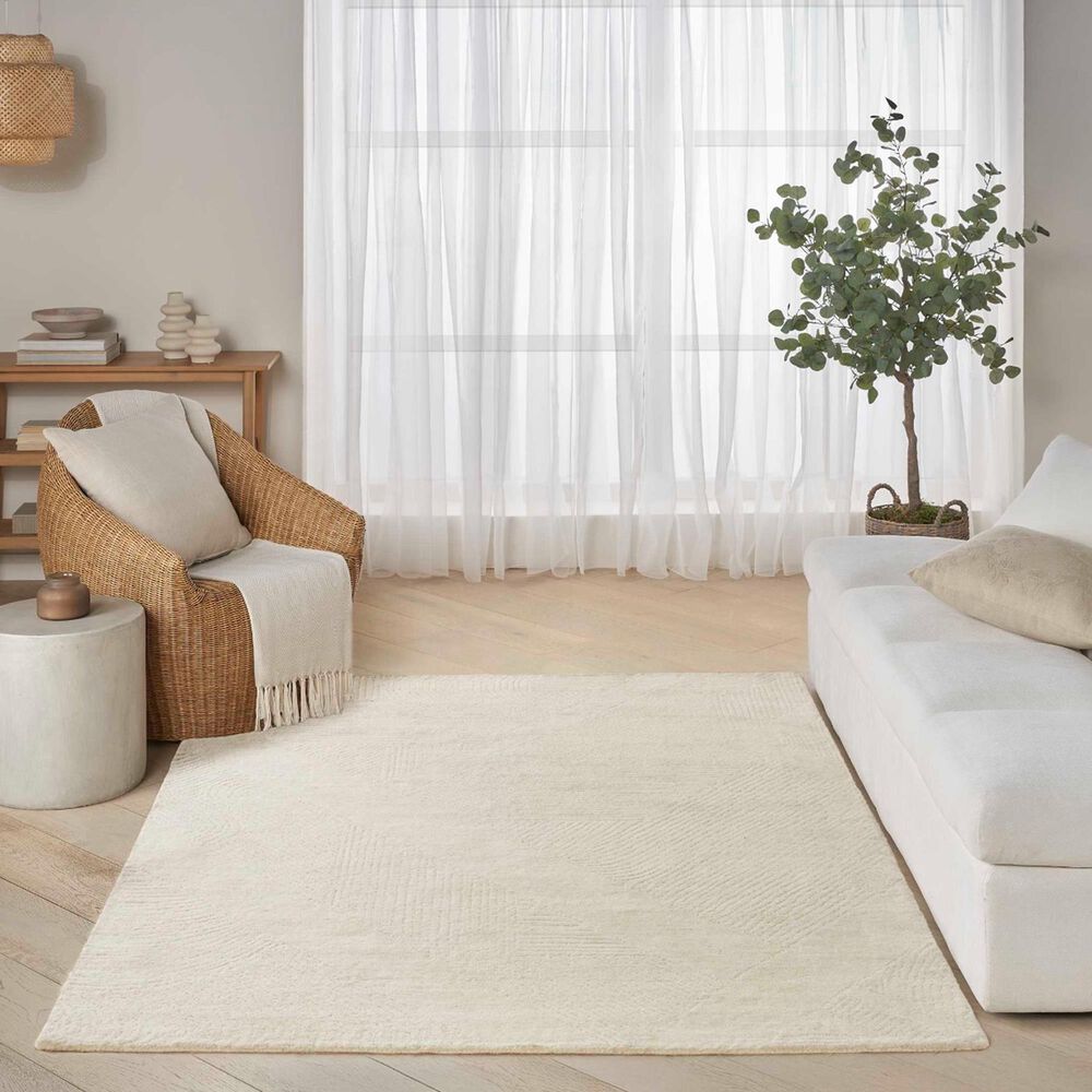 Nourison Pure Patterns Ivory 5&#39;3&quot; x 7&#39;3&quot; Area Rug, , large