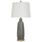 Flair Industries 30" Ceramic Table Lamp with USB Ports in Gray Washed, , large