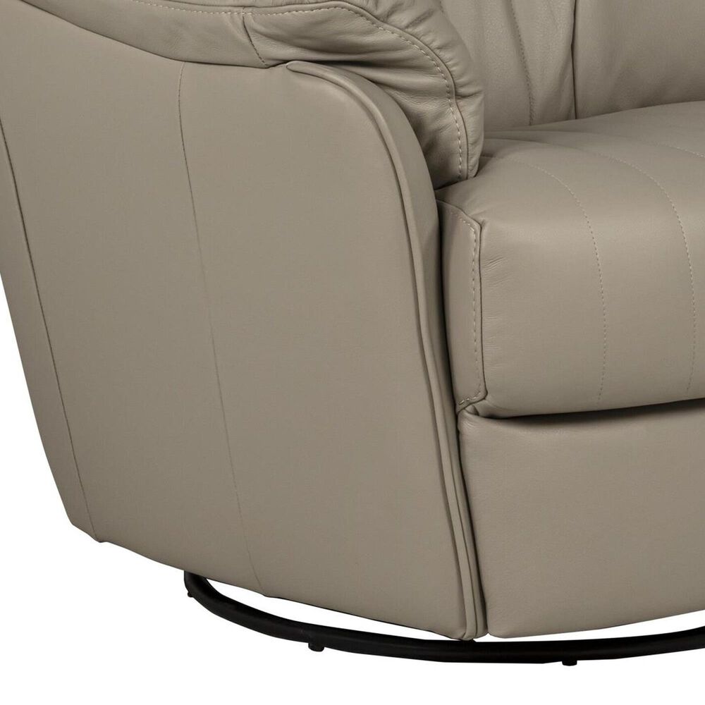 Natuzzi Editions Gratitudine Leather Swivel Rocker Chair in Greige (Set of 2), , large