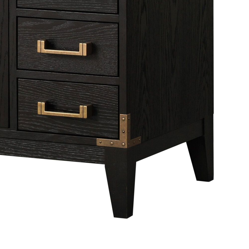 Lexora Home Laurel 48&quot; Single Bathroom Vanity in Black Oak with White Carrara Marble Top and Rectangular Sink, , large