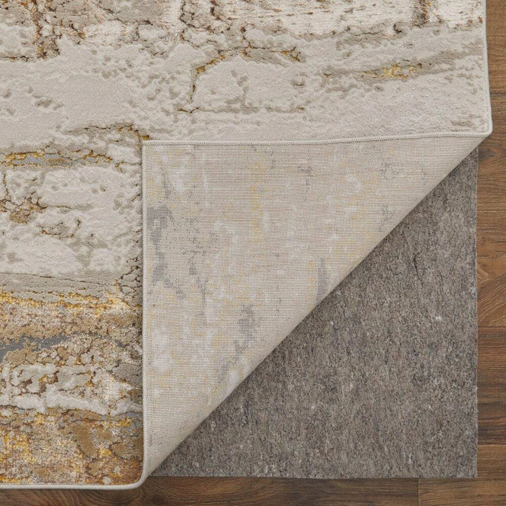 Feizy Aura 5&#39; x 8&#39; Gold and Ivory Area Rug, , large