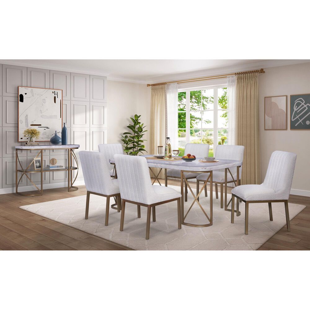 Sasha Lee Avalon Dining Side Chair in Gold Powdercoat, , large