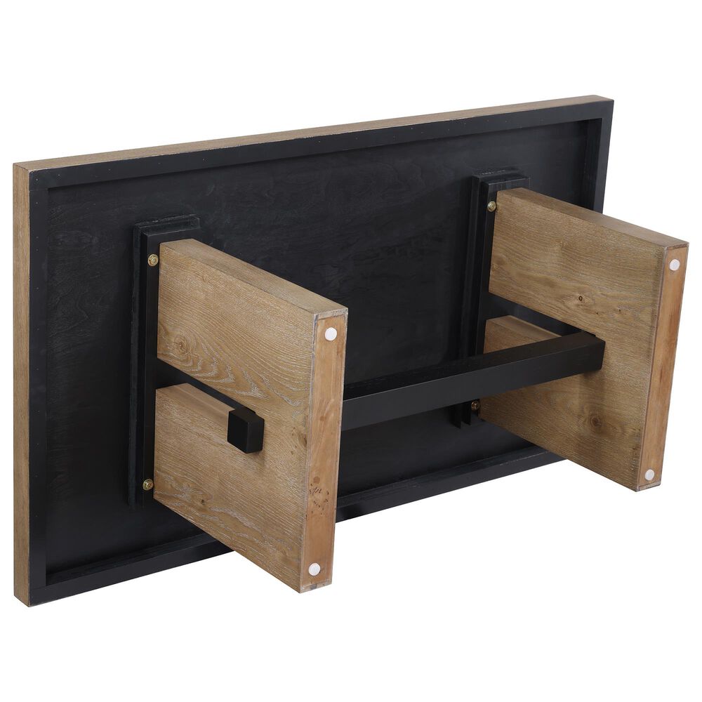 Steve Silver Furniture Aubrey Cocktail Table in Weathered Driftwood and Black, , large