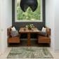 Nourison Garden Oasis GOA02 Ivory and Green 3" x 5" Indoor/Outdoor Area Rug, , large