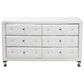 Baxton Studio Luminescence 6-Drawer Dresser with White Upholstered in Chrome, , large
