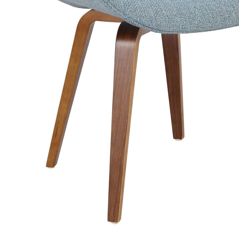 LumiSource Fabrico Side Chair with Blue Cushion in Walnut (Set of 2), , large