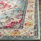 Safavieh Monaco MNC243J-5SQ 5" x 5" Light Blue/Fuchsia Square Rug, , large