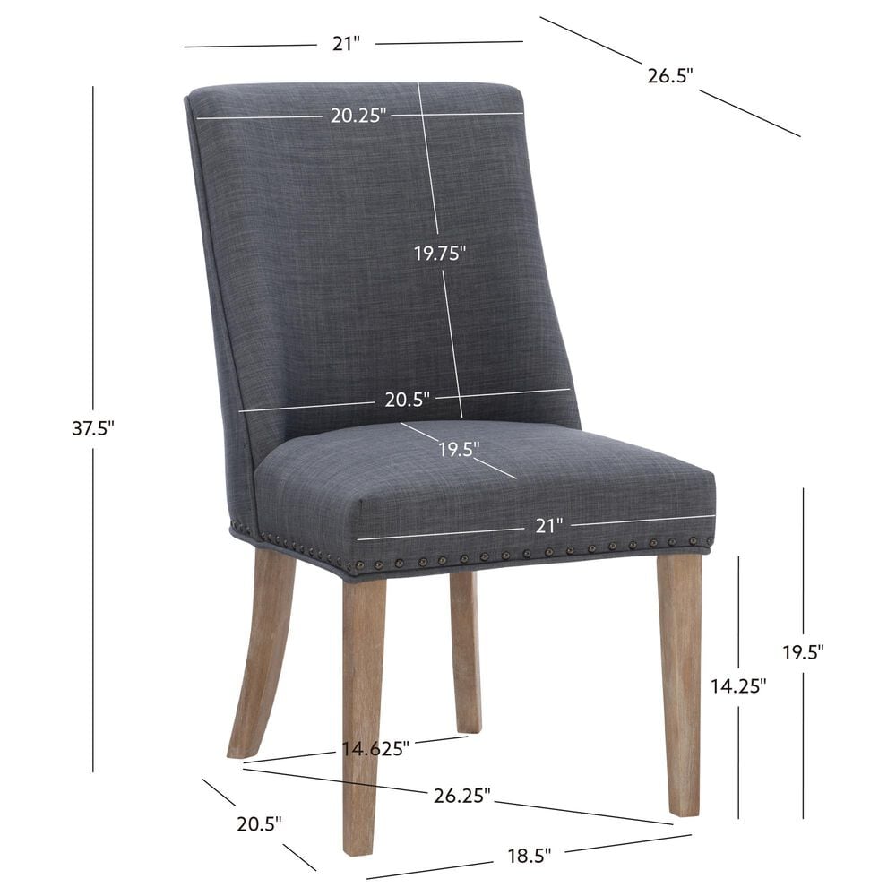 Linon Home Decor Adler Side Chair with Neutral Fabric Cushion in Natural, , large