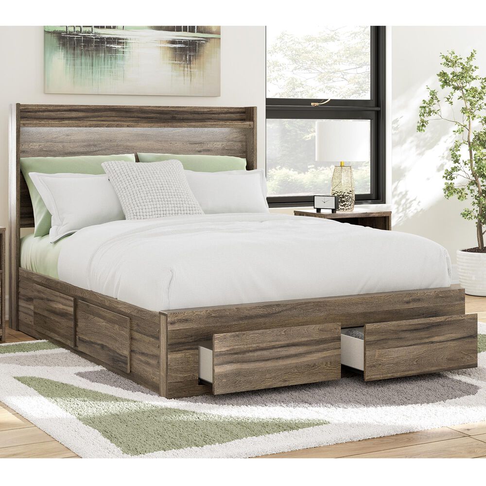 Ashley Elbrin Queen Storage Bed in Weathered Brown, , large