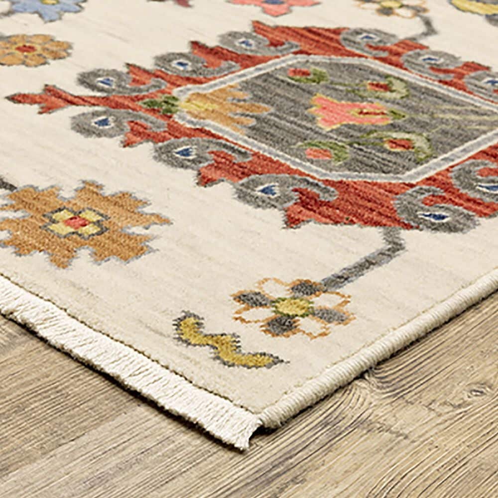 Oriental Weavers Lucca Floral Vibes 5&#39;3&quot; x 7&#39;6&quot; Ivory Area Rug, , large