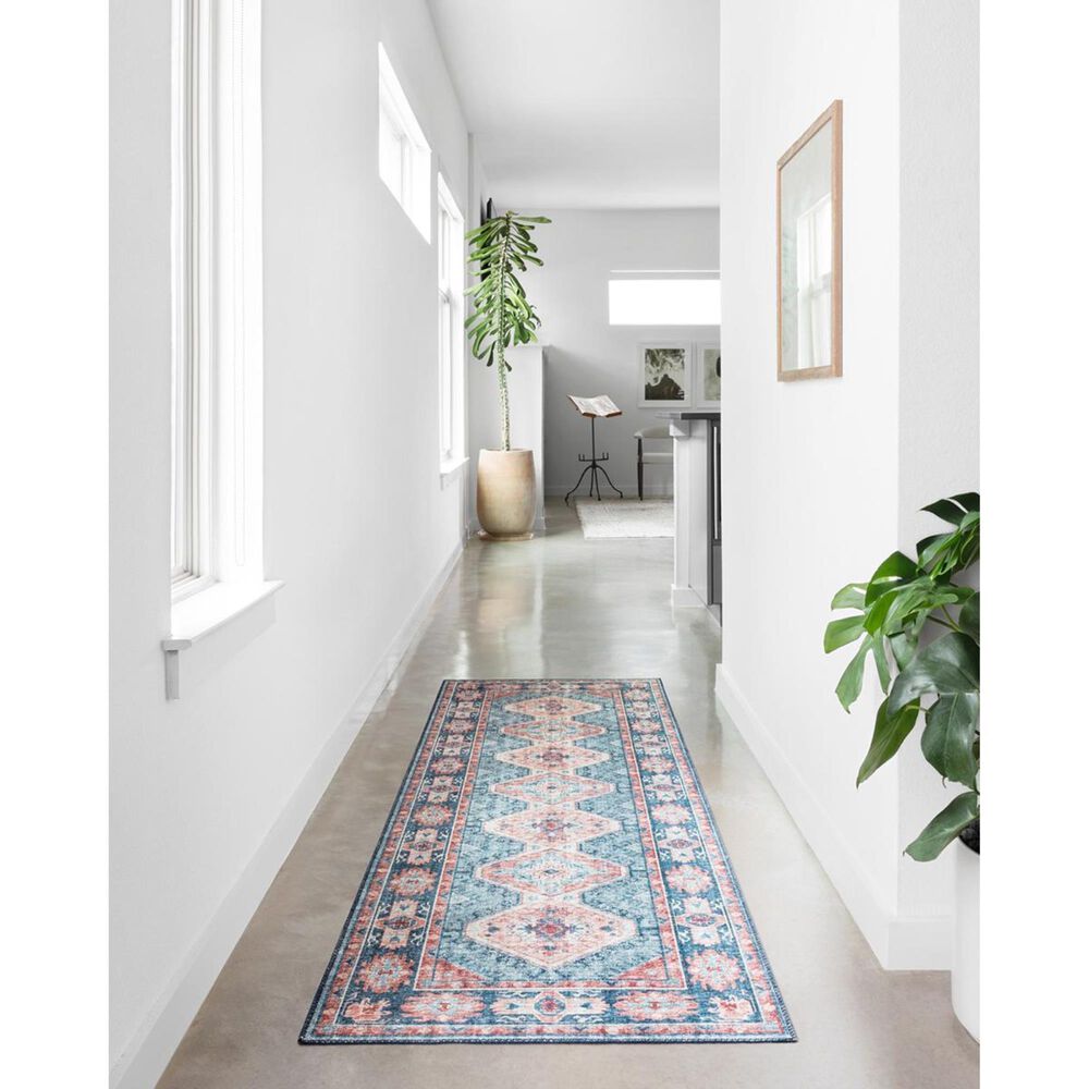 Loloi II Skye SKY-03 2&#39;6&quot; x 7&#39;6&quot; Turquoise and Terracotta Runner, , large