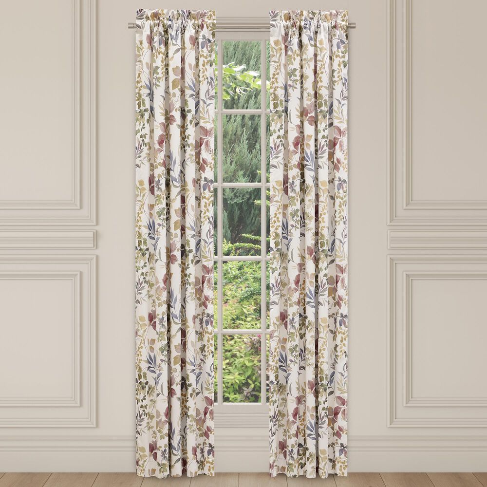 J. Queen New York Rosewood 84&quot; x 41&quot; Square Window Panel Pair in Blush, Green and Gold, , large