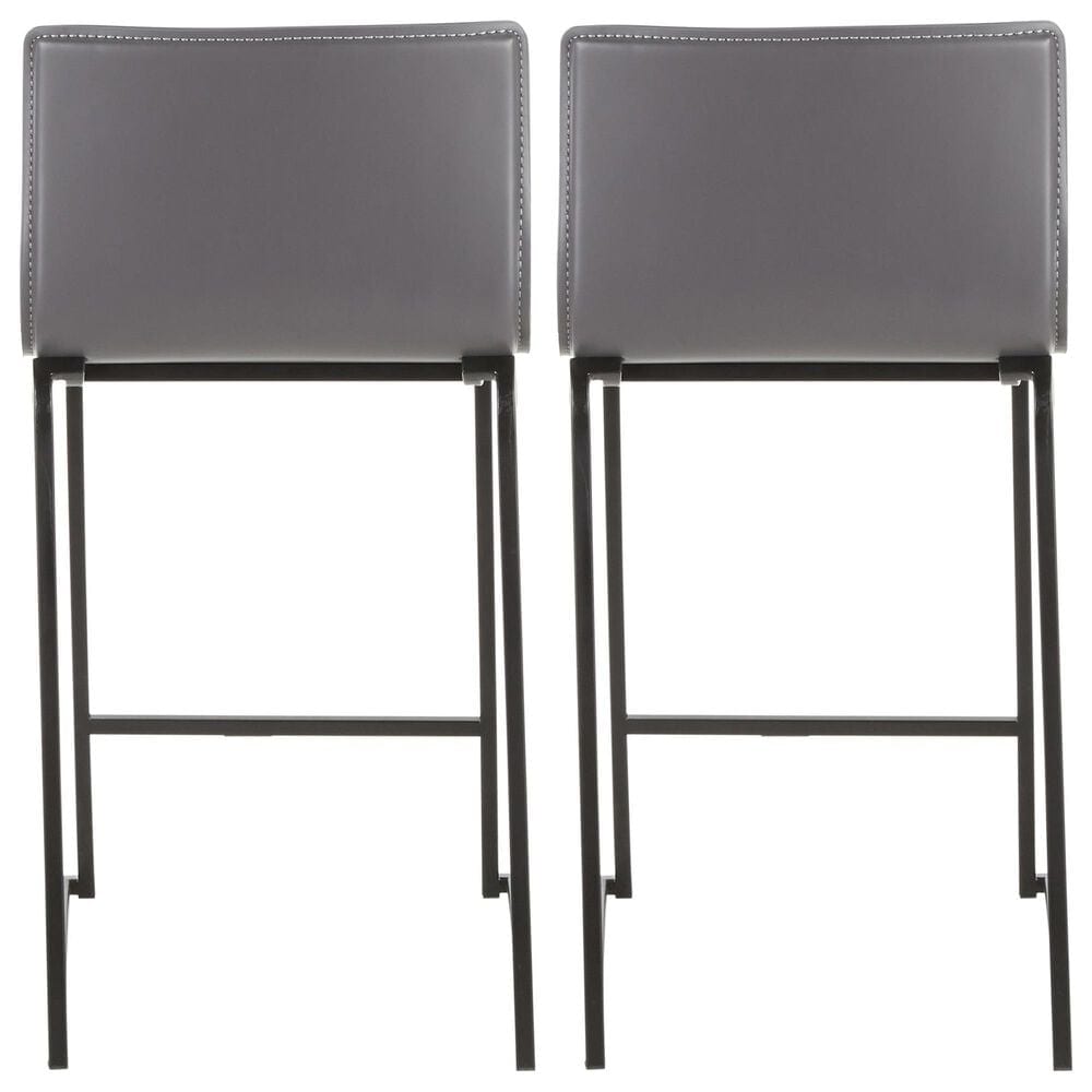 Lumisource Mara Counter Stool with Grey Cushion in Black &#40;Set of 2&#41;, , large