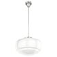 Hunter Saddle Creek 16" 1-Light Pendant with White Shade in Brushed Nickel, , large