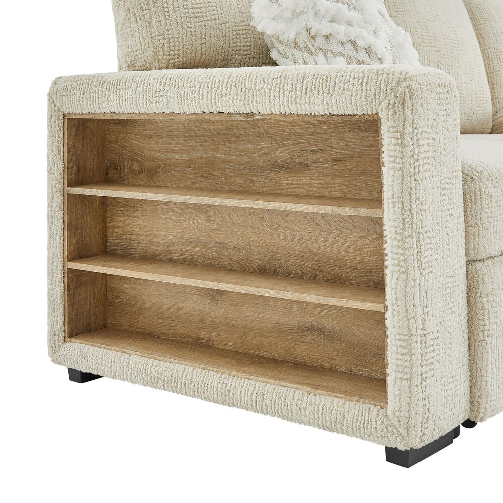 Modern Market Stationary Right Facing Sofa Bed with Bluetooth Speaker in Ivory, , large