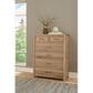 Viceray Collections Crafted Oak 5-Drawer Chest in Bleached White, , large