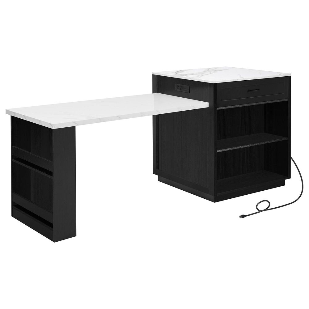 HOMLUX 83" Kitchen Island in Black, , large