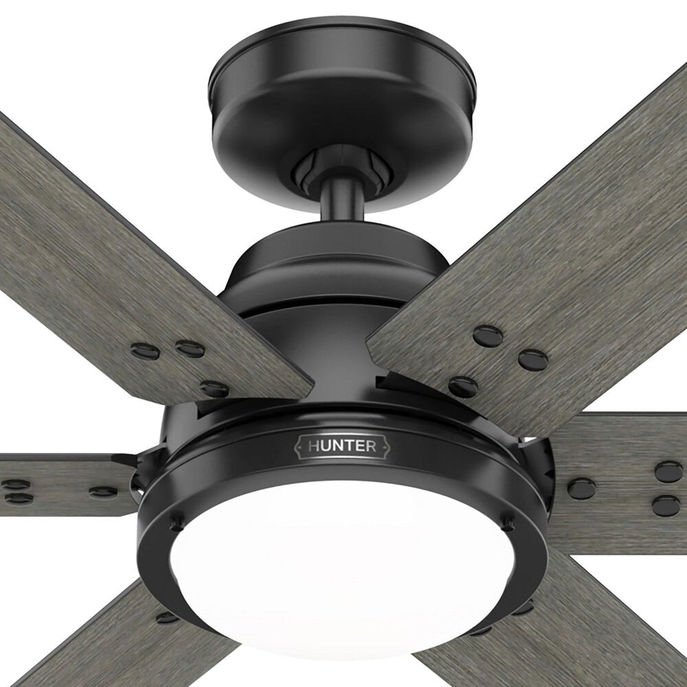 Hunter Gravity 60&quot; Ceiling Fan with LED Light in Matte Black, , large