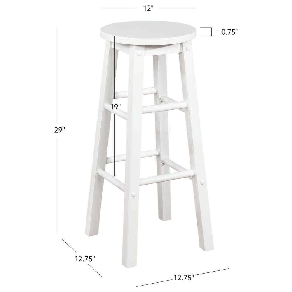 Linon Home Decor Abby 29" Bar Stool in White, , large