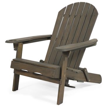 Hearth and Haven Bellwood Outdoor Folding Adirondack Chair in Grey, , large