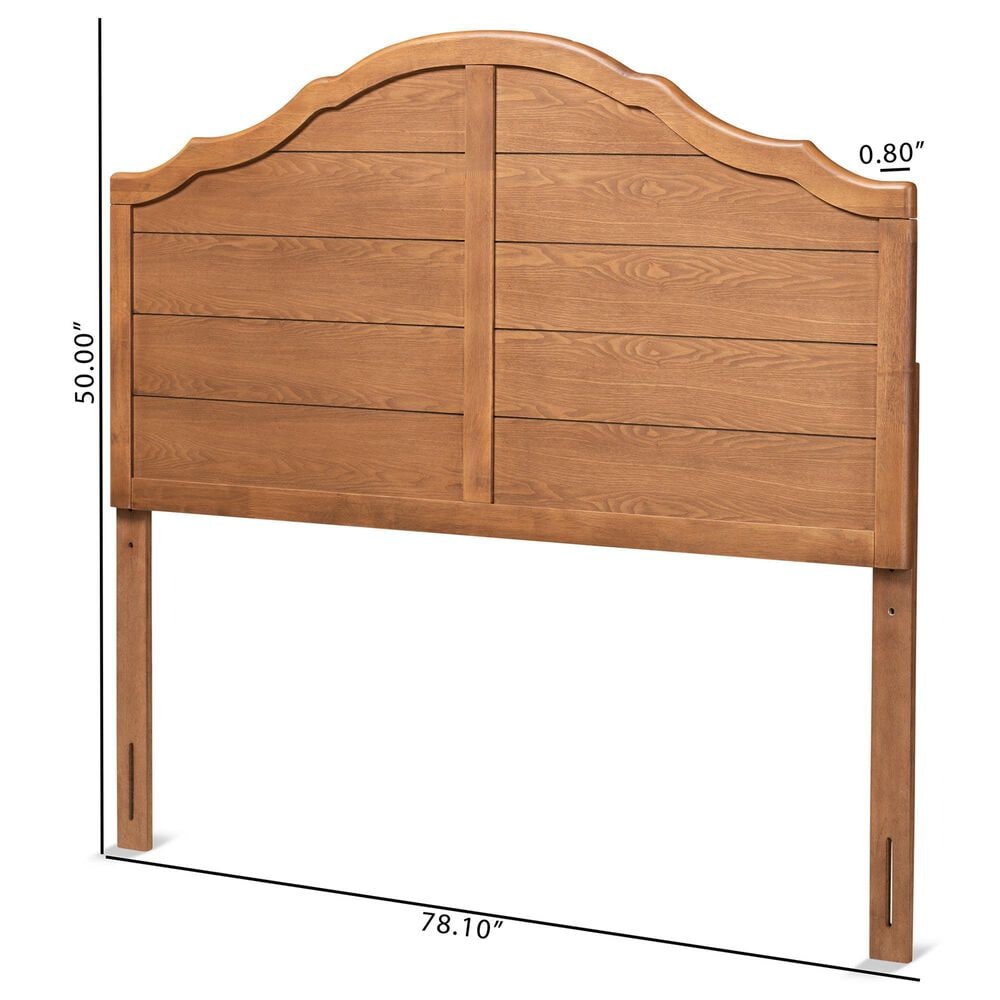 Baxton Studio Clive Full Panel Headboard in Ash Walnut, , large