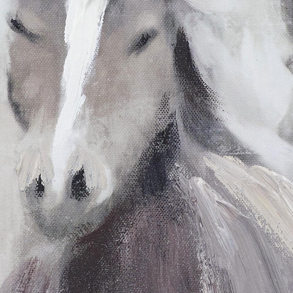 Maple and Jade 40&quot; x 30&quot; Horse Living Room Framed Wall Art in Black, Brown, Gray and White, , large