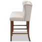 Baxton Studio Alira Bar Stool Bench with Beige Cushion in Walnut, , large