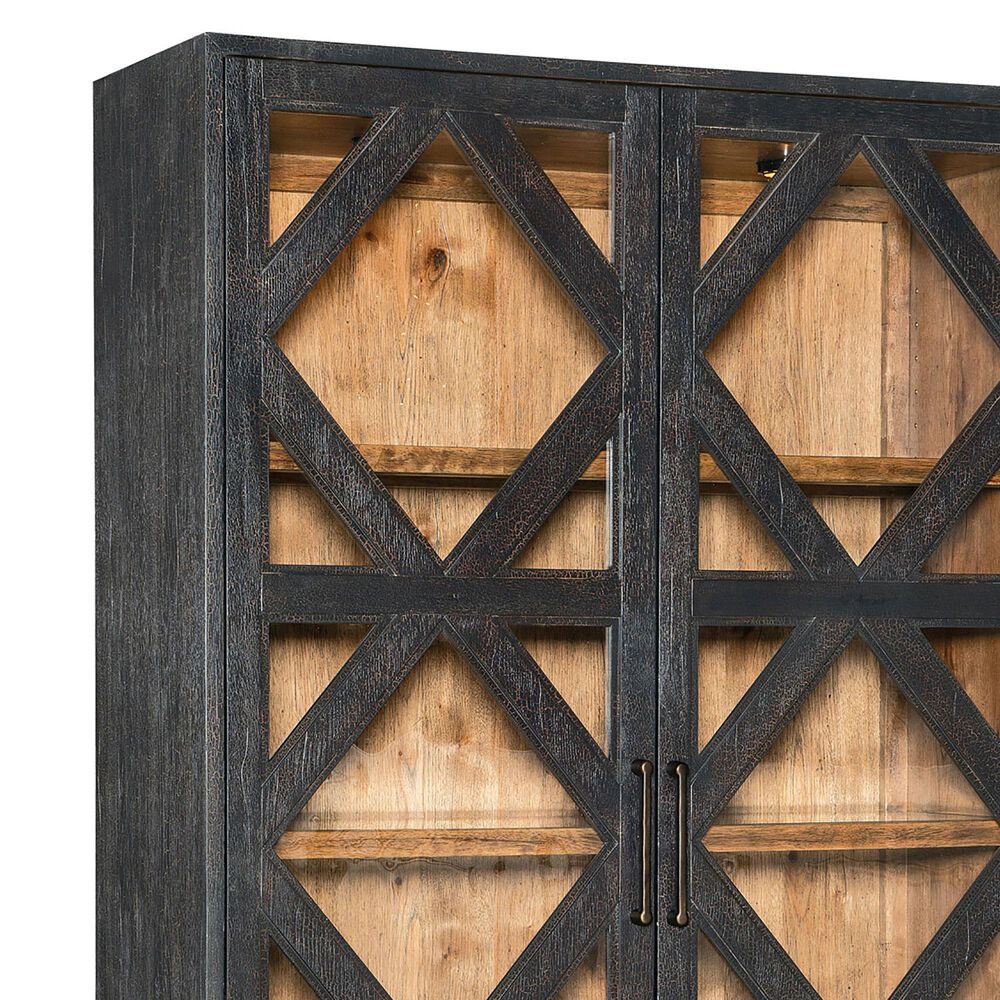 Hooker Furniture Big Sky 2 Door Display Cabinet in Black and Vintage Natural, , large
