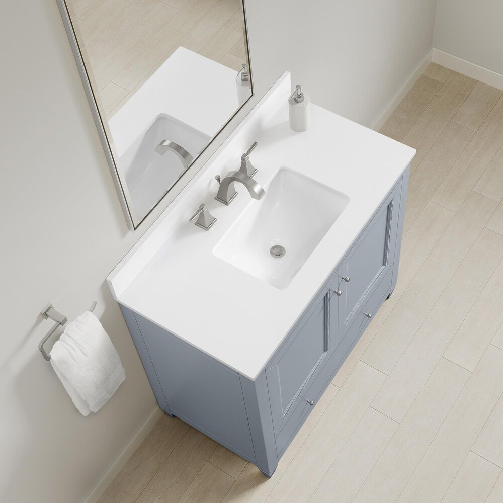37B Claudine 36" Single Bathroom Vanity in Soft Blue with Glossy White Composite Stone Top and Backsplash, , large