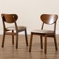 Baxton Studio Damara Side Chair with Sand Cushion in Walnut Brown (Set of 2), , large