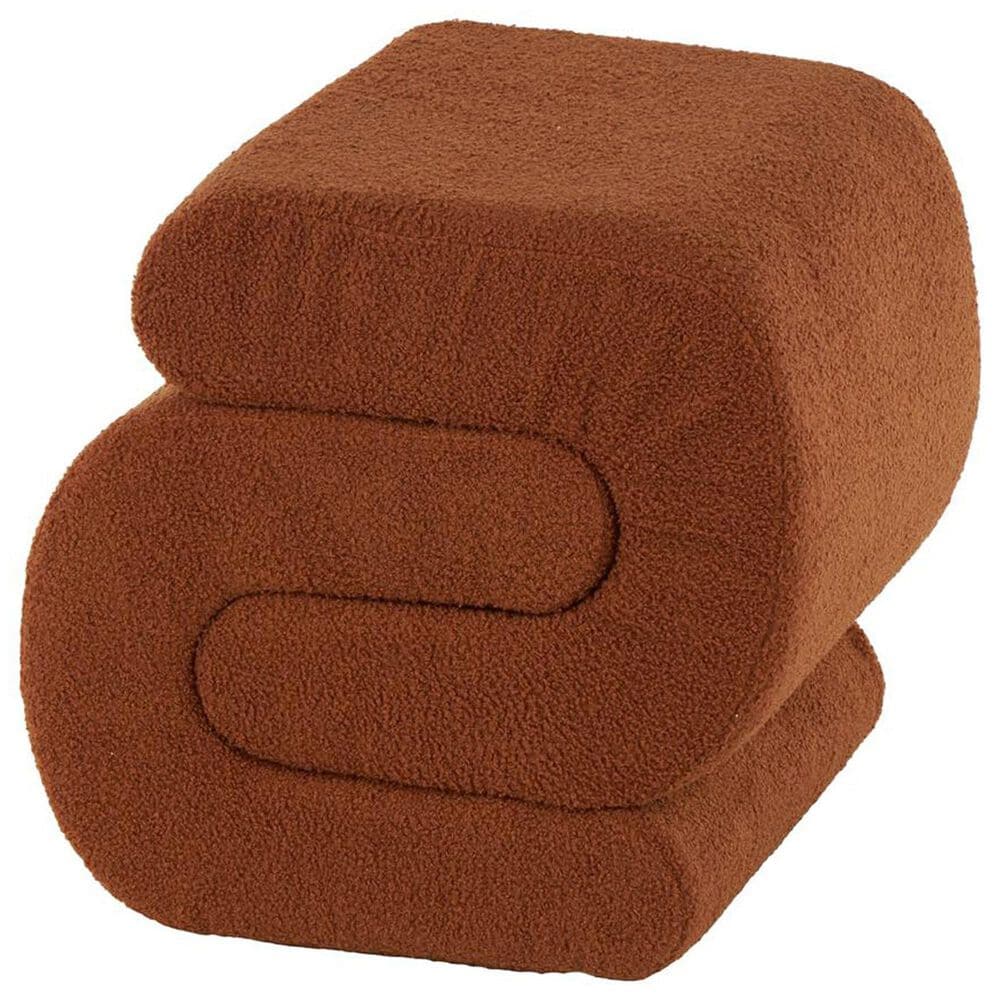 Maple and Jade 20" Boucle Accent Ottoman in Copper, , large