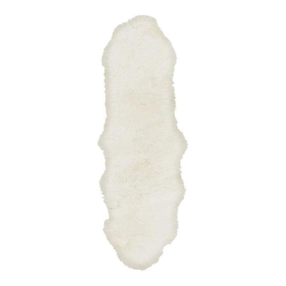 Surya Sheepskin SHS-9600 2" x 6" White Hide Runner, , large