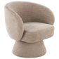 LumiSource Fran Swivel Accent Chair in Light Brown, , large