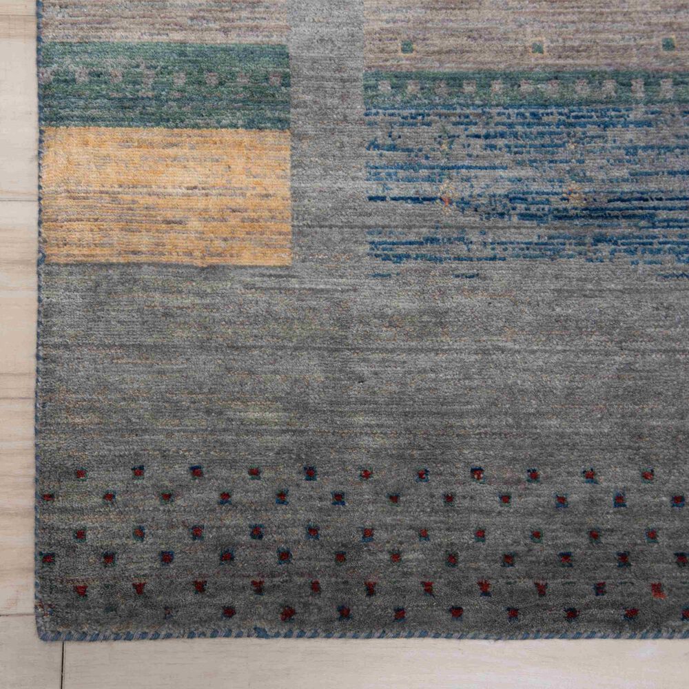 RIZZY Spectrum Dark Blue, Gray, Teal, Ivory, Cream, Green and Dusty Rose 10' x 13' Area Rug, , large