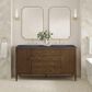 James Martin Vanities Myrrin 60" Double Vanity in Mid Century Walnut with 3 cm Charcoal Soapstone Quartz Top, , large
