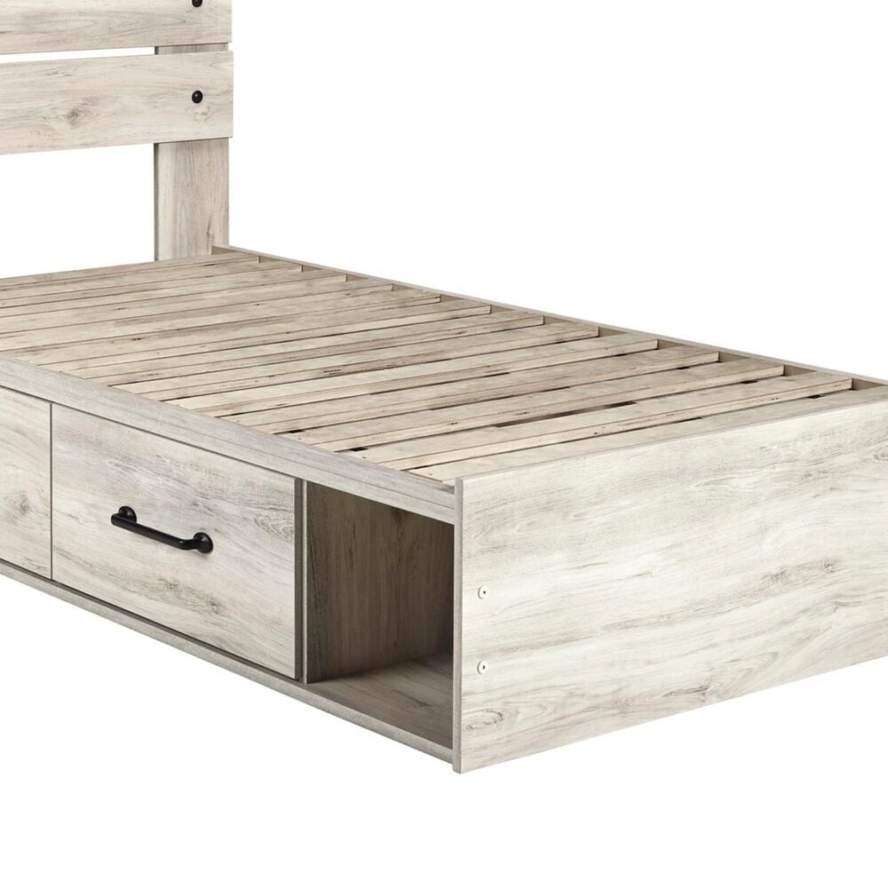 Ashley Cambeck Twin Dual Storage Bed in Whitewash, , large