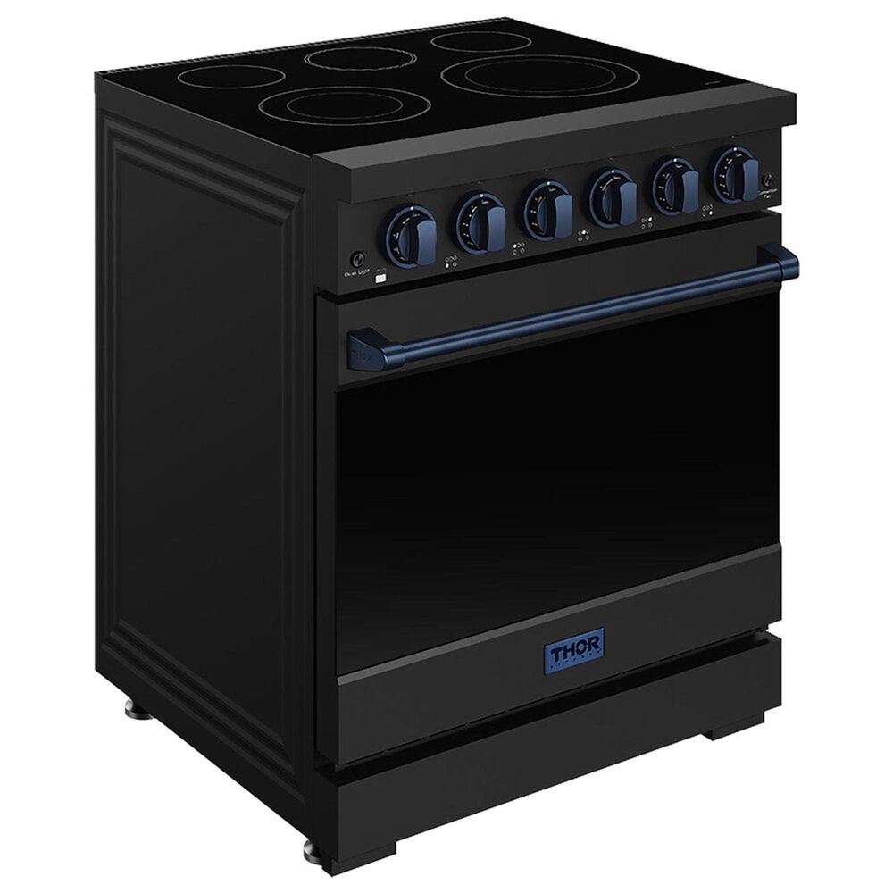 Thor Kitchen Gordon Ramsay 30" Professional Electric Range with Navy Blue Handle Kit in Black, , large