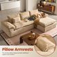 HOMLUX 112" Modern Sectional Sofa with Curved Armrests in Beige, , large