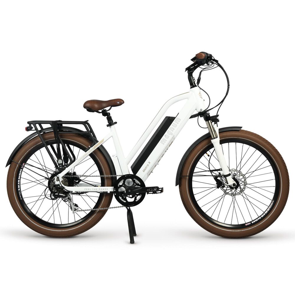Magnum Metro X Electric Bike in White and Champagne, , large