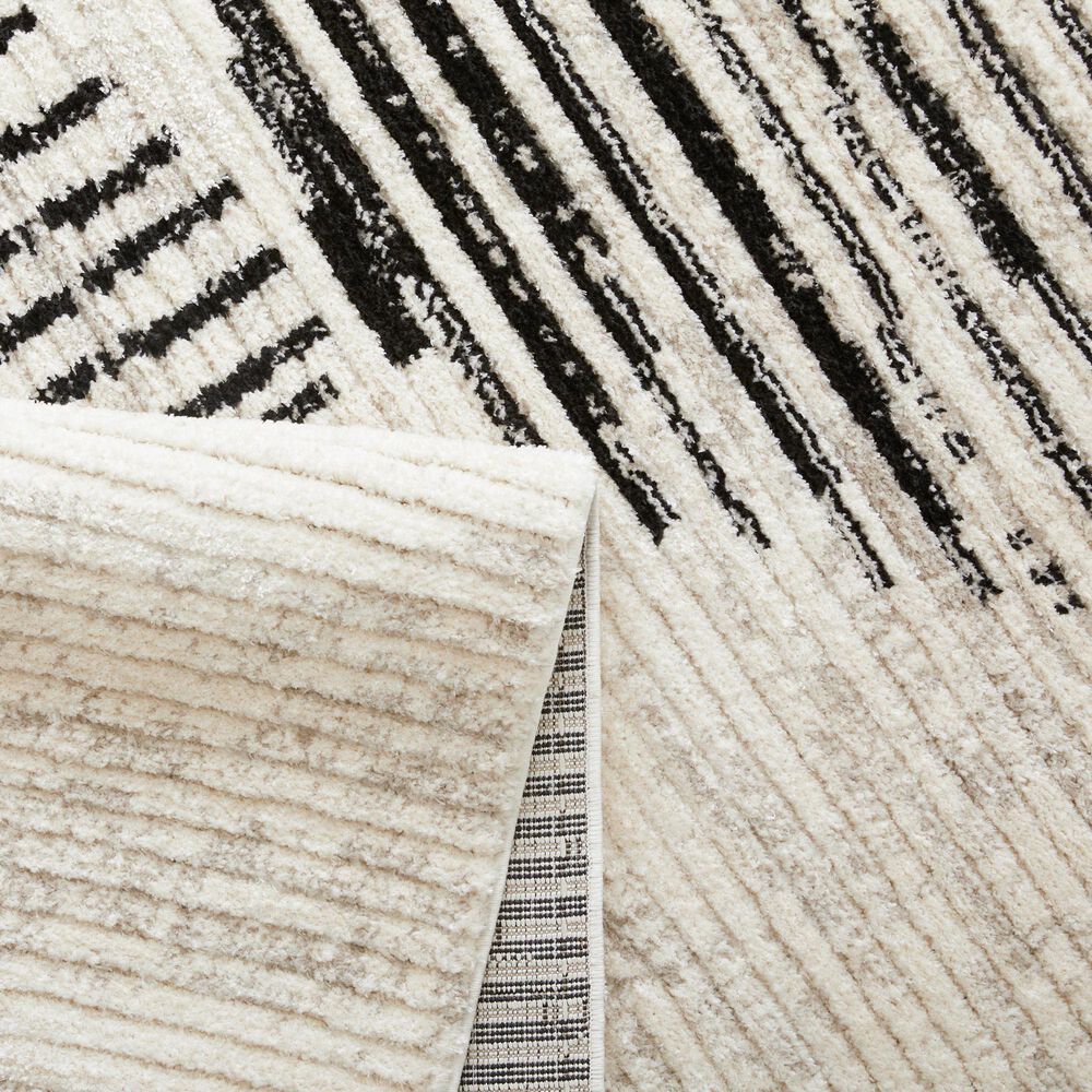 Central Oriental Etros Malva Beige and Black 7&#39;10&quot; x 9&#39;10&quot; Area Rug, , large