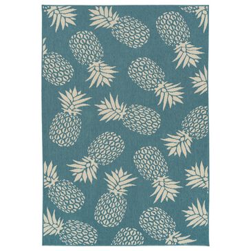 Kaleen Rugs Amalie Pineapple 1"9" x 3" Light Blue and Ivory Indoor/Outdoor Area Rug, , large