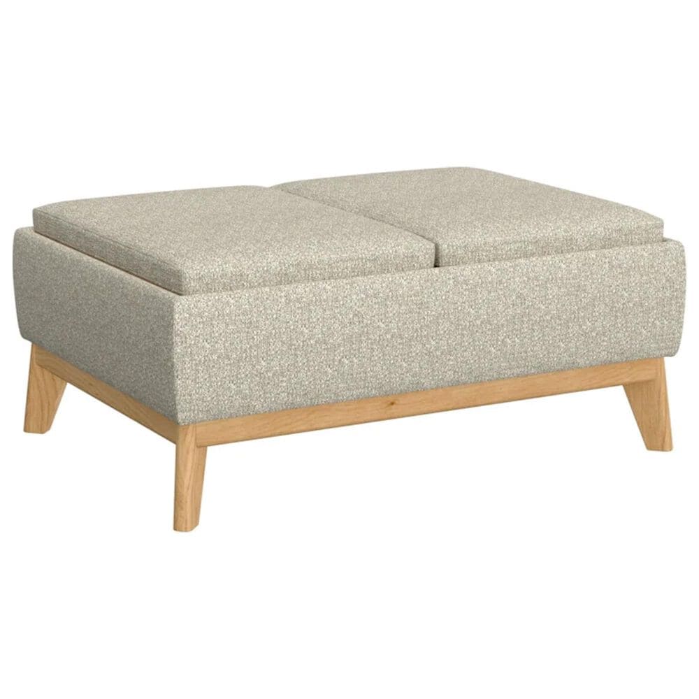 Emerald Home Furnishings Reverie Storage Ottoman with Tray White Pepper, , large