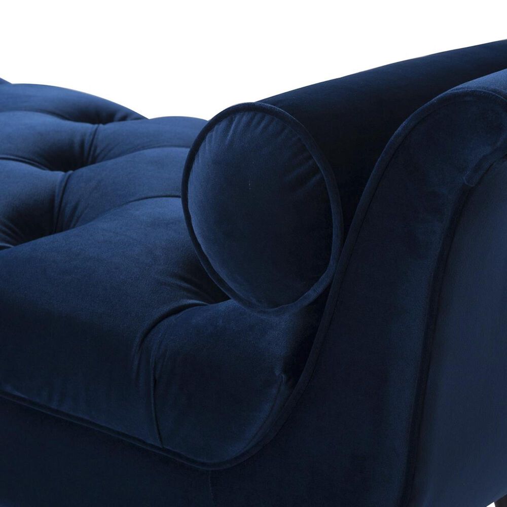 Jennifer Taylor Home Alma Tufted Flared Arm Entryway Bench in Navy Blue