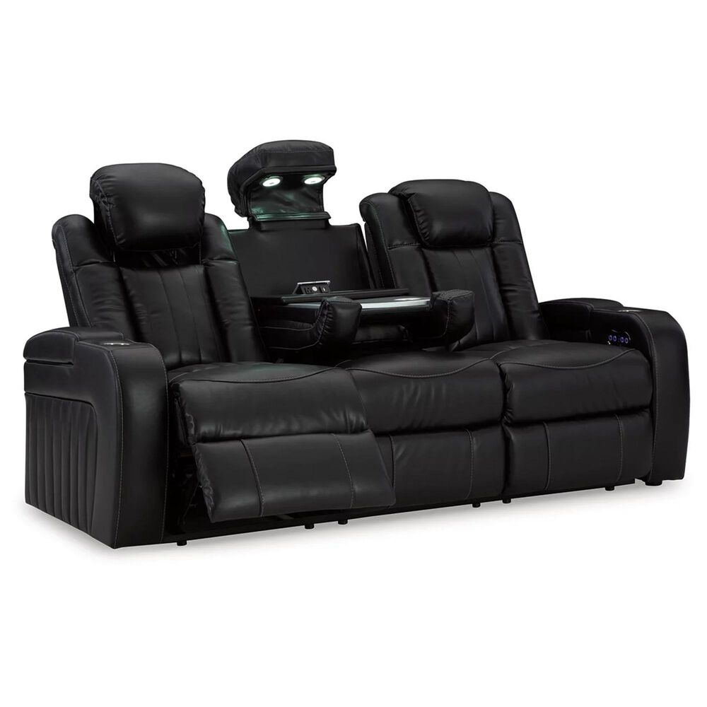 Ashley Caveman Den Power Reclining Sofa in Midnight, , large