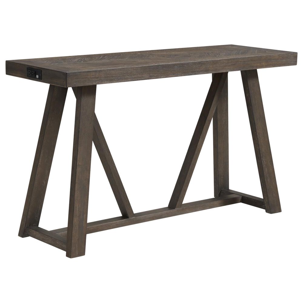 Hawthorne Furniture Hearst Sofa Table and Stools Set in Reclaimed Chevron, , large