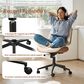HOMLUX Ergonomic Swivel Office Chair with Button-Tufted Cushion in White, , large